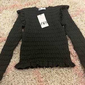 Zara Ruffle Sleeve Sweater